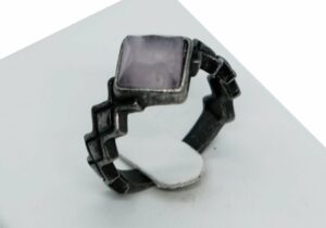 Ring Rombus Rose Quartz