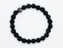 Bracelet 8mm Bead Silver Obsidian