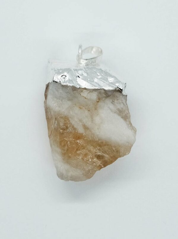 Pendant Rough Citrine Silver Plated
