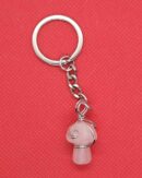 Keyring Mushroom Rose Quartz