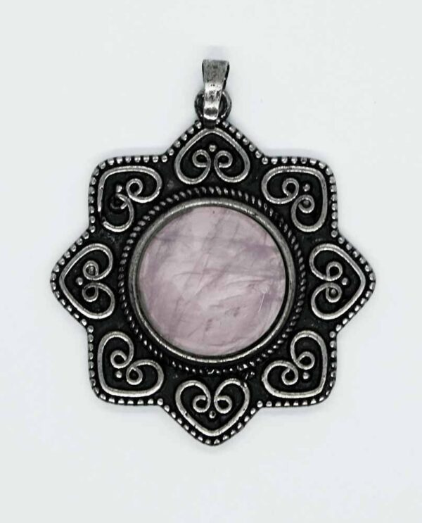 Pendant Flower Rose Quartz