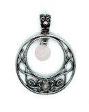 Pendant Circle Rose Qz Bead