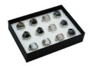 Ring With Hand Mixed Stones 12pcs