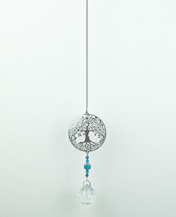 Suncatcher Tree of Life With Blue Beads