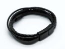 Bracelet Leather Braided Black