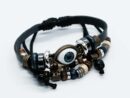 Bracelet Leather Evil Eye Black