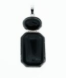 Pendant Oval Octa Obsidian
