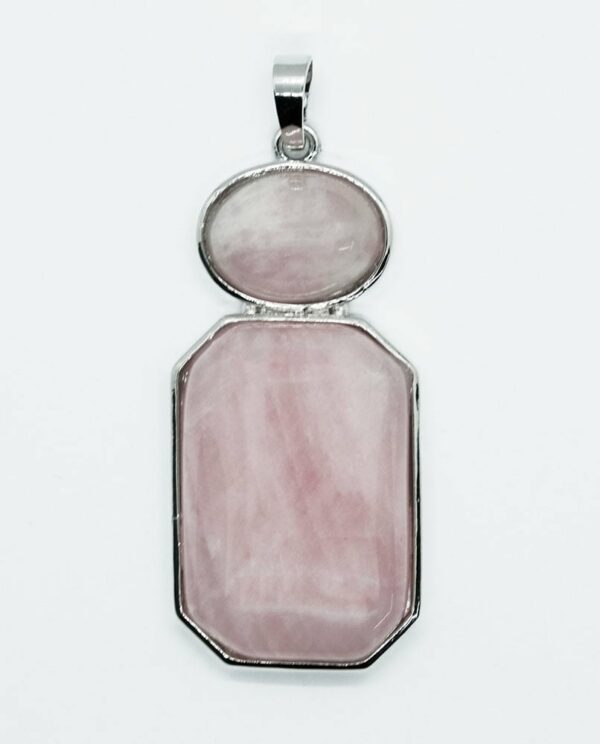 Pendant Oval Octa Rose Quartz