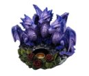 Candle Holder 3 Dragons Purple