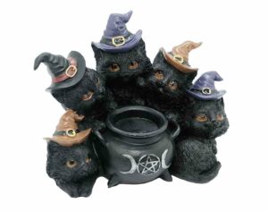 Candle Holder 5 Witch Cats