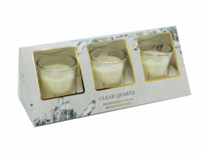 Candle With Clear Quartz Pack of 3