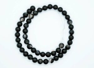 String Bead 8mm Agate Black