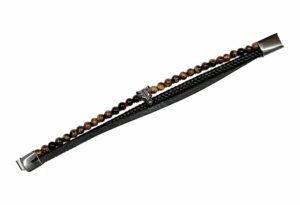 Bracelet Leather Tiger Eye Wolf