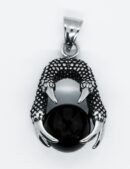 Pendant Steel Claw Black Ball