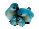 Bird Family Blue Decoration