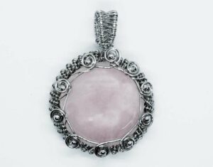 Pendant Round Wired Rose Qz