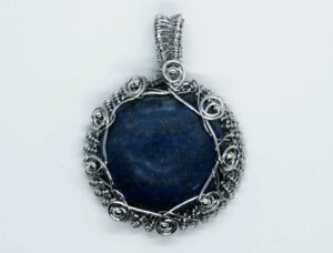 Pendant Round Wired Lapis