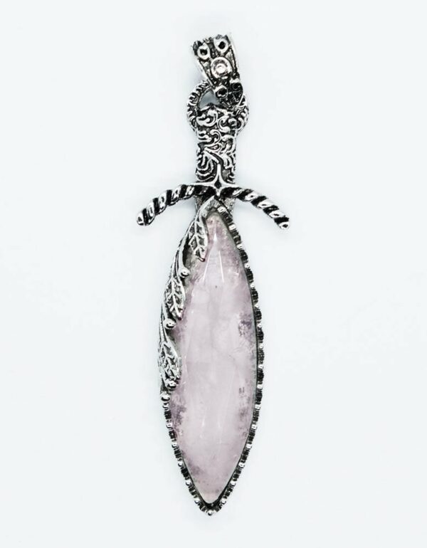Pendant Drop Faceted Rose Quartz