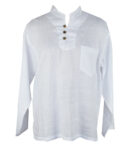 Shirt Mens Linen White Size 44