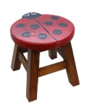 Stool Wooden With Ladybird
