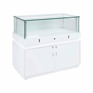 Frameless Display Glass Counter 1200X495X1050mm SLW Code 99067