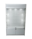Glass Cabinet 1400X400X1980mm Slat Wall Led Bulbs Lighting Code 99105