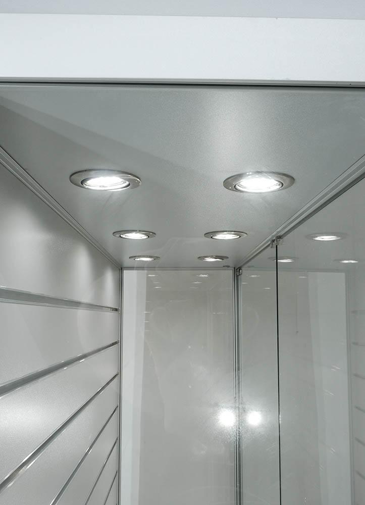 Glass Cabinet 1400X400X1980mm Slat Wall Led Bulbs Lighting Code 99105 - Image 3
