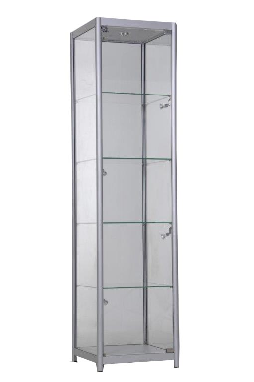 Glass Cabinet 500X500X1980mm 4 Shelves Led Bulb Lighting Code 99904