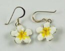 Silver Earring Flower Yellow