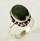 Silver Ring Oval Emerald