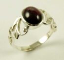 Silver Ring Garnet Oval Stone