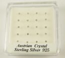 Nose Studs Silver Clear Stones 20pcs