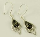 Silver Earring Amber Stone