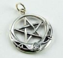 Pendant Silver Star Clear Stone