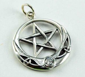 Pendant Silver Star Clear Stone
