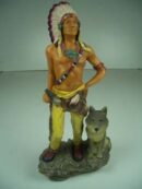 Indian With Wolf Small 8.5 Inch
