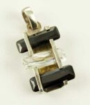 Pendant Silver 3 Rows-Black