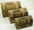 Box Wood With Owl Set Of 3