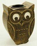 Tea Light Holder Wood Owl