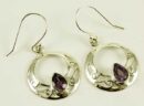 Silver Earring Amethyst Cut