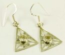Silver Earring Clear Cut