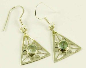 Silver Earring Labradorite Cut