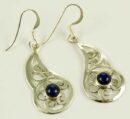Silver Earring Lapis Cab