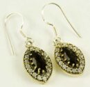 Silver Earring Smokey Qtz