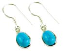 Silver Earring Turq Oval