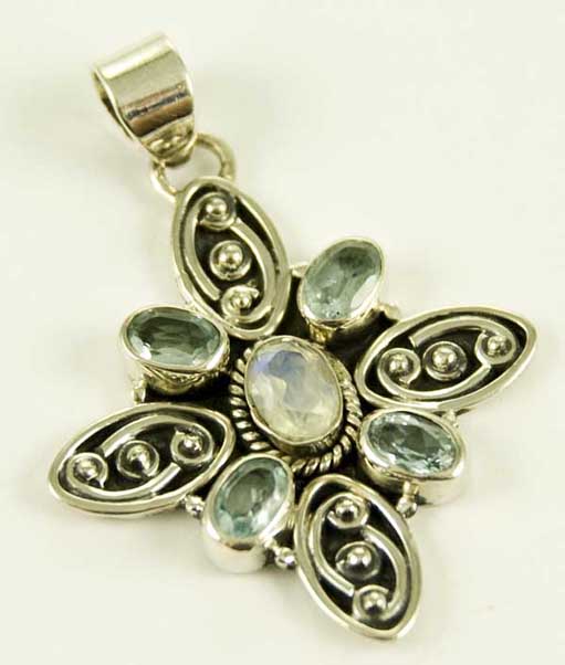 Silver Pendant Butterfly Moons