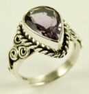 Silver Ring Amethyst Cut