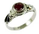 Silver Ring Garnet Cut