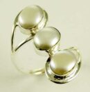 Silver Ring Pearly Stone