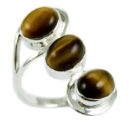 Silver Ring Tigers Eye Stone